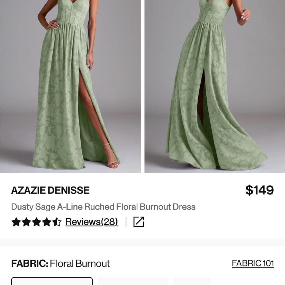Azazie Denisse Dress in Dusty Sage